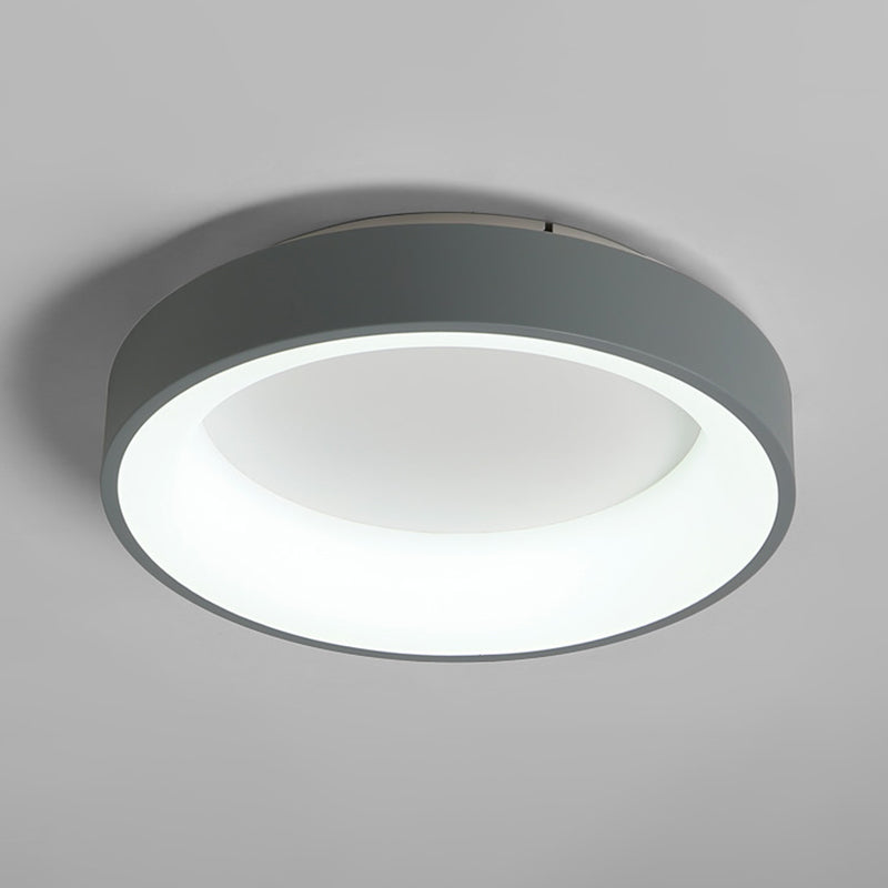 Simple Acrylic Round Flush Mount Led Ceiling Fixture 16/19.5 Inch White/Grey Hollow Design