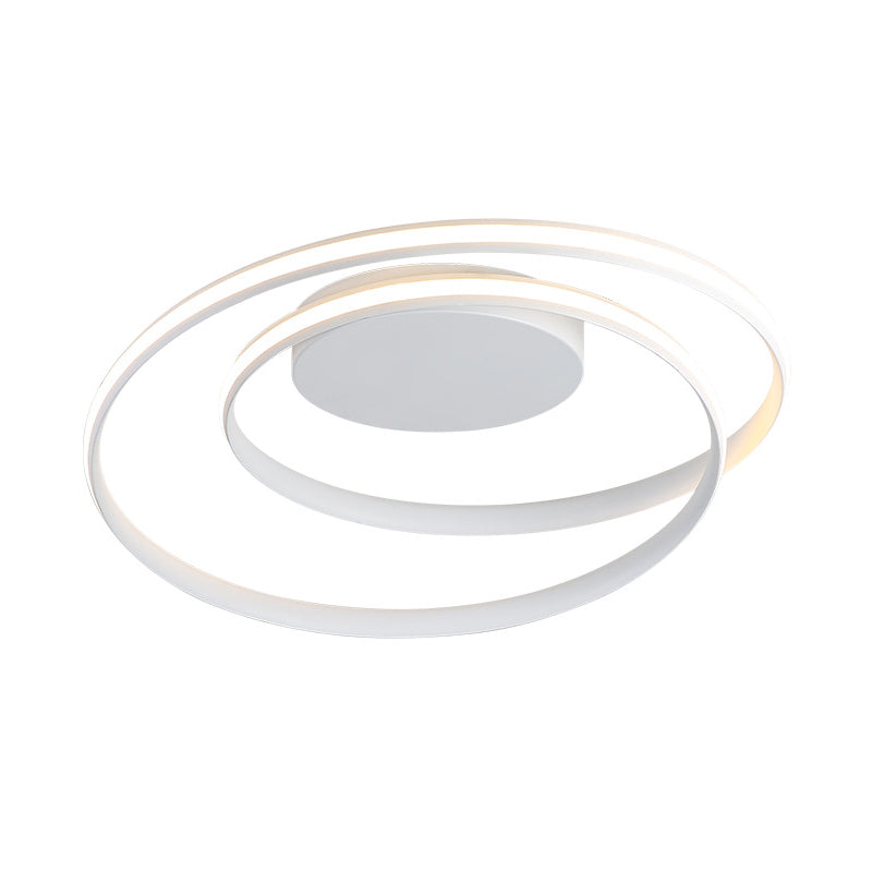 Led Twist Flush Mount Ceiling Light In Simplicity Black/White Aluminum Housing - Warm/White/3 Color