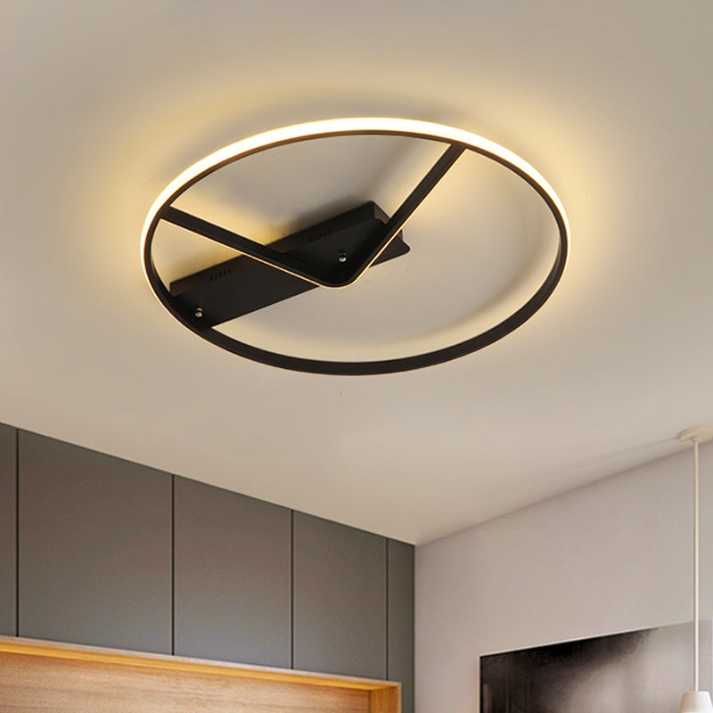 Sleek Led Flush Mount Ceiling Light In Black 18’/23.5’ Width Warm/White Light’ (Note: Seo