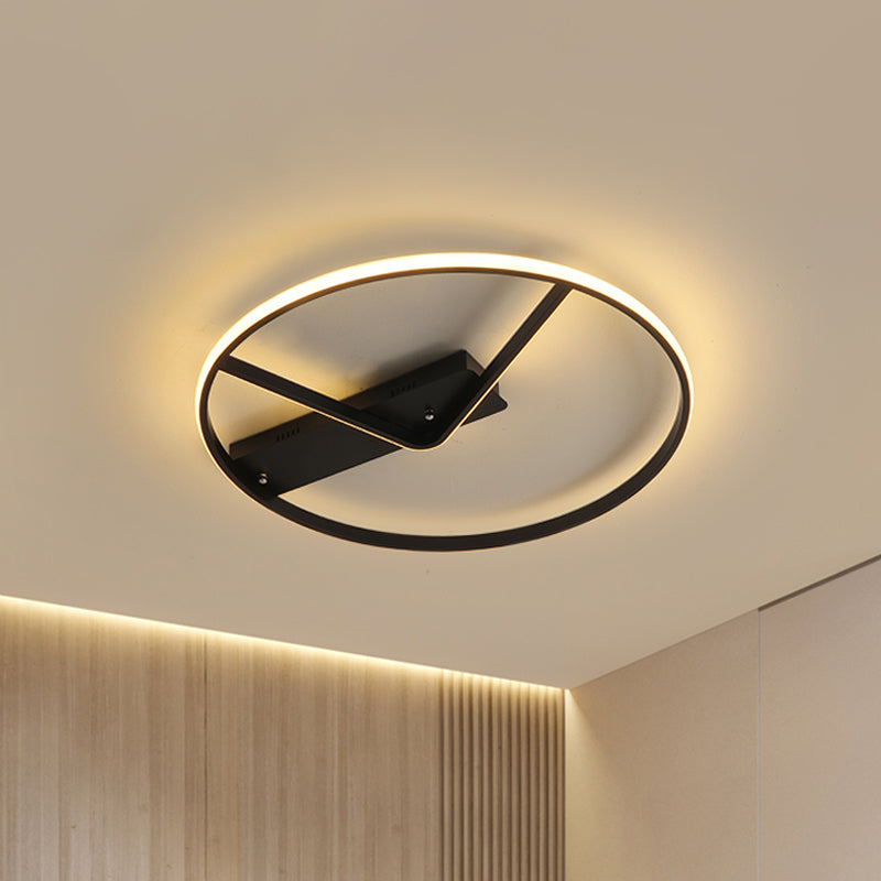 Sleek Led Flush Mount Ceiling Light In Black 18’/23.5’ Width Warm/White Light’ (Note: Seo