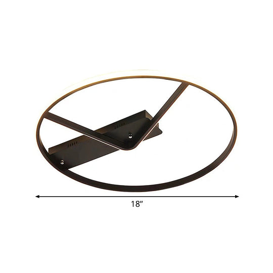 Sleek Led Flush Mount Ceiling Light In Black 18’/23.5’ Width Warm/White Light’ (Note: Seo