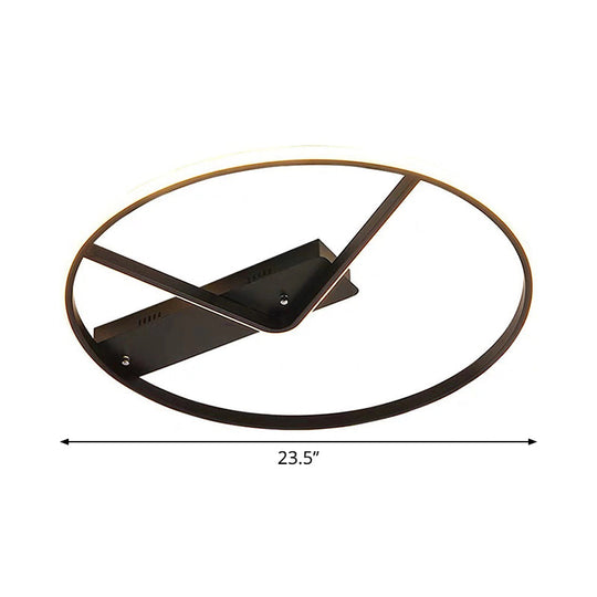 Sleek Led Flush Mount Ceiling Light In Black 18’/23.5’ Width Warm/White Light’ (Note: Seo