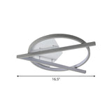 16.5’/20.5’ W Hotel Led Flush Light Simplicity Grey Ceiling Mount Lamp
