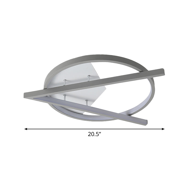 16.5’/20.5’ W Hotel Led Flush Light Simplicity Grey Ceiling Mount Lamp