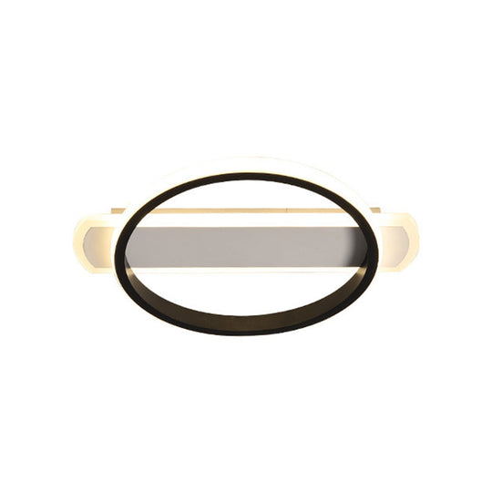 Simple Acrylic Led Flush Mounted Ceiling Light In Black - Round/Square - Oblong Shape Warm/White