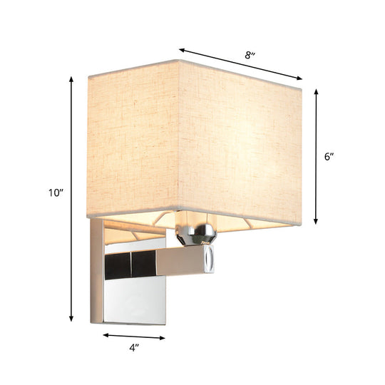 Modern Led Rectangle Wall Sconce In Chrome For Bedroom Lighting