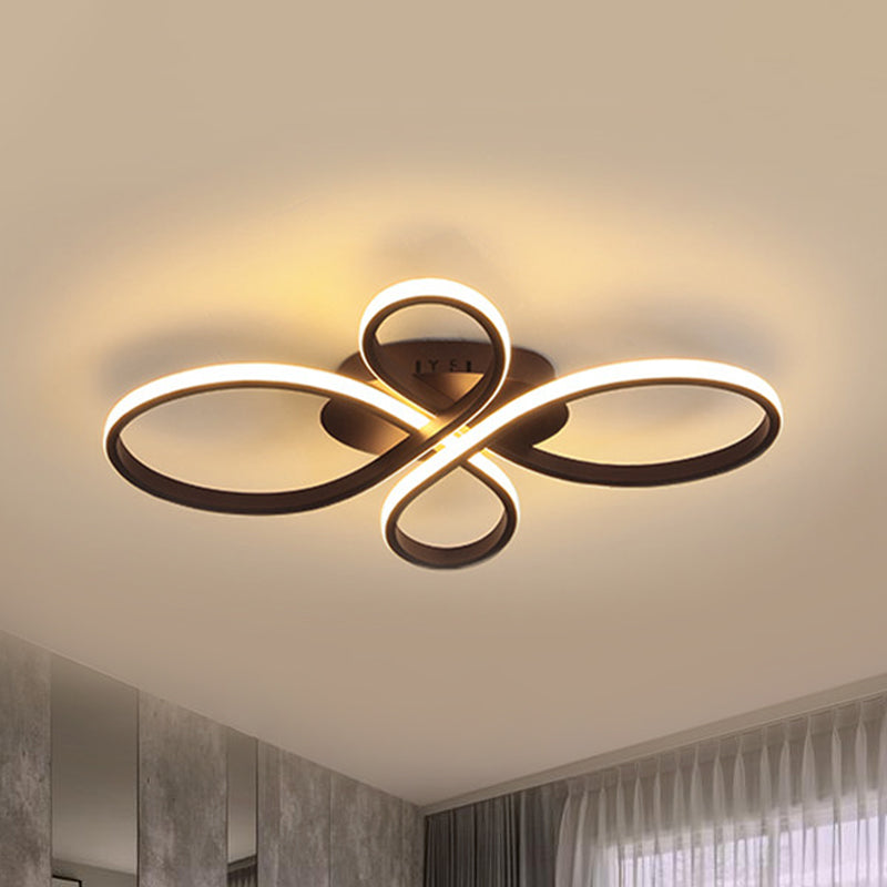 Minimalist White/Coffee Led Ceiling Light With Acrylic Frame And Adjustable Warm/White/Natural