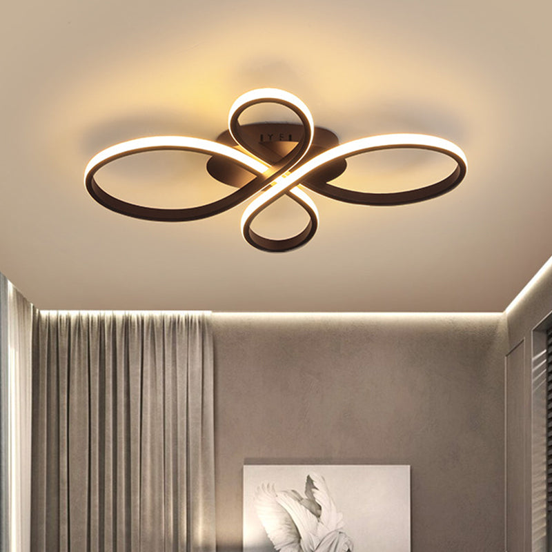 Minimalist White/Coffee Led Ceiling Light With Acrylic Frame And Adjustable Warm/White/Natural