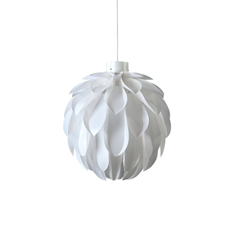 Minimalist White Artichoke Pendant Ceiling Lamp With 1 Acrylic Head Stylish Lighting