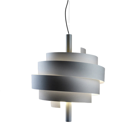 Modern Pink/Green/White Twirling Pendant Lamp - Stylish Metallic Hanging Light Fixture