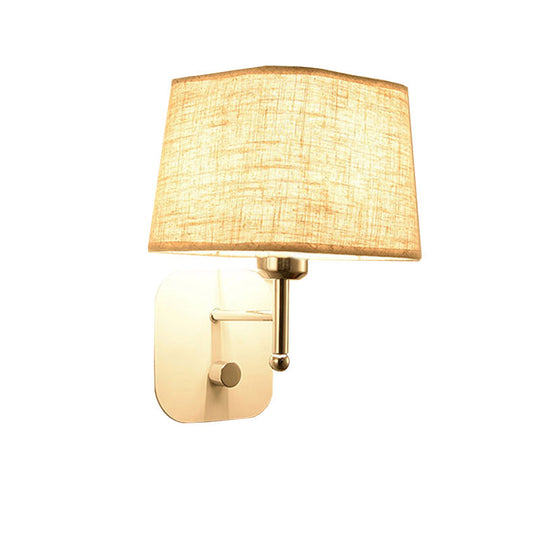 Modern Black And Beige Tapered Wall Sconce With 1 Light Backplate