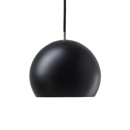 Hemispherical Small Pendant Light With Single Bulb - Metal Hanging Lamp For Bedrooms In Black