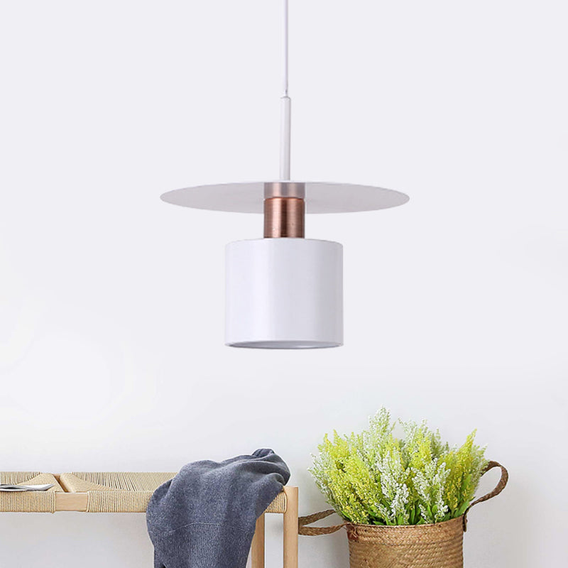 Minimalist Perfume Bottle Bedside Hanging Light - White Metal 1 Head Ceiling Suspension Lamp