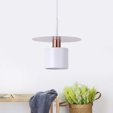 Minimalist White Perfume Bottle Bedside Hanging Light 1 Head 8/14 Wide Metallic Finish Ceiling Lamp