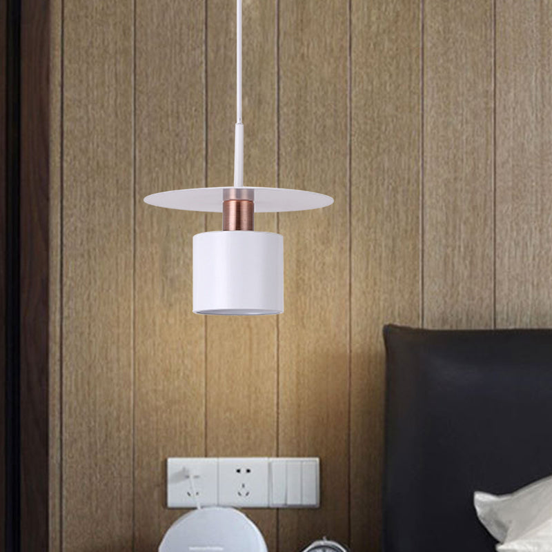 Minimalist Perfume Bottle Bedside Hanging Light - White Metal 1 Head Ceiling Suspension Lamp