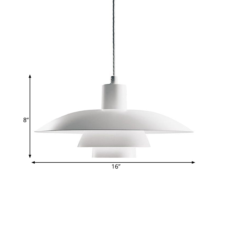Nordic 3-Layer Shade Pendant Lamp: White Ceiling Light For Sitting Room