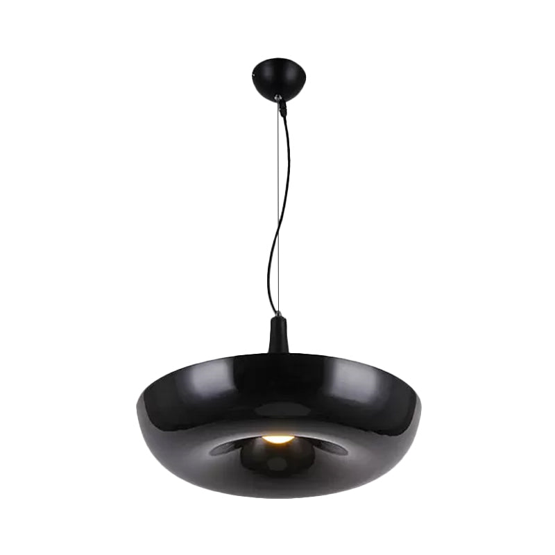 Aluminum Trumpet Hanging Lamp With White/Black Nordic Pendant And Curled Edge