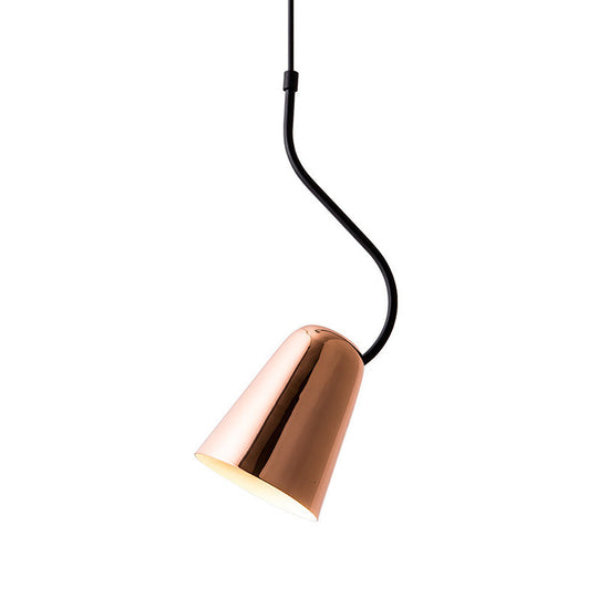 Copper Tapered Ceiling Light - Minimalist Iron Pendant With Curving Top