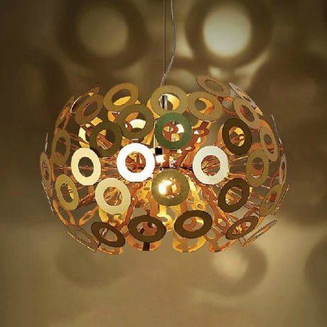 Stylish Aluminum Pendant Ceiling Light In White With Peacock Feather Element 18’/21.5’ Width