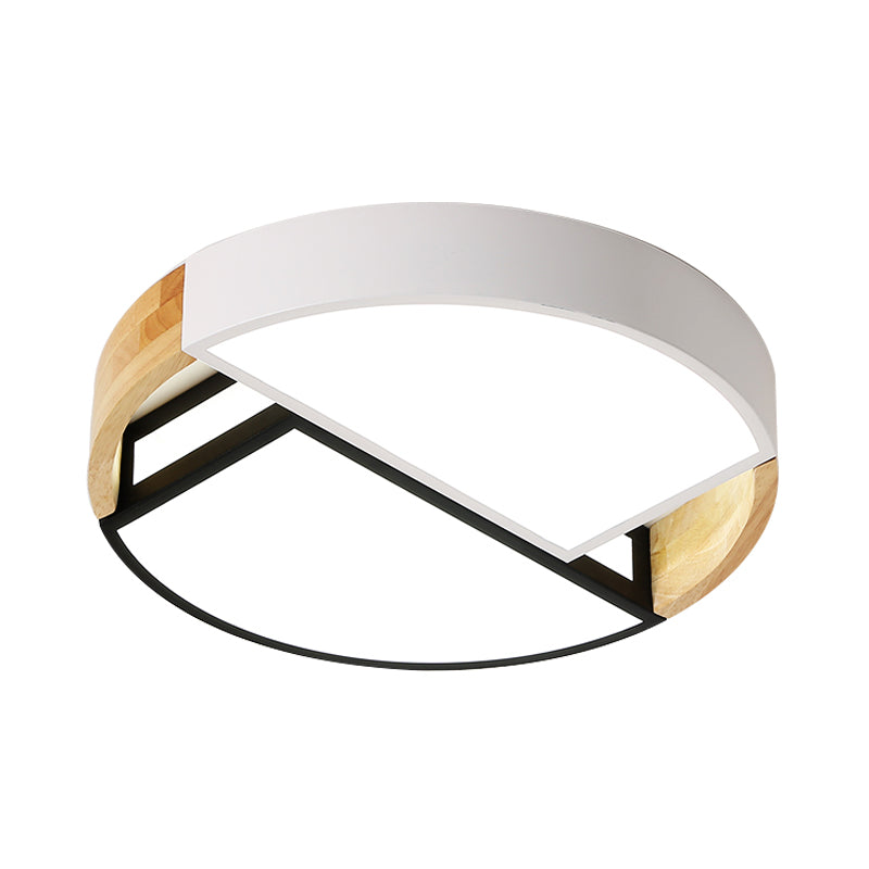 Modern Nordic Acrylic Flushmount Led Ceiling Light In White - Black For Bedroom 16’/19.5’ Wide