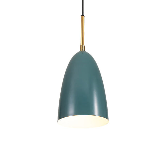 Green Metal Pendant Ceiling Light - Elegant Macaron Design Suspended Lighting Fixture
