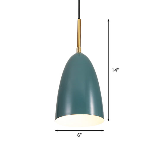 Green Metal Pendant Ceiling Light - Elegant Macaron Design Suspended Lighting Fixture