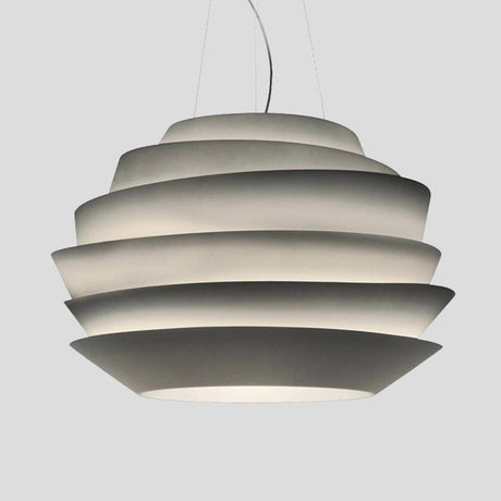 Metallic Bistro Pendant Lighting - 6 Tiers 3 Bulbs Modern White Hanging Chandelier