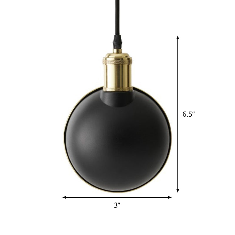 Brass And Black Inner Pot Pendant Light - Simple Metal Ceiling Lamp For Kitchen