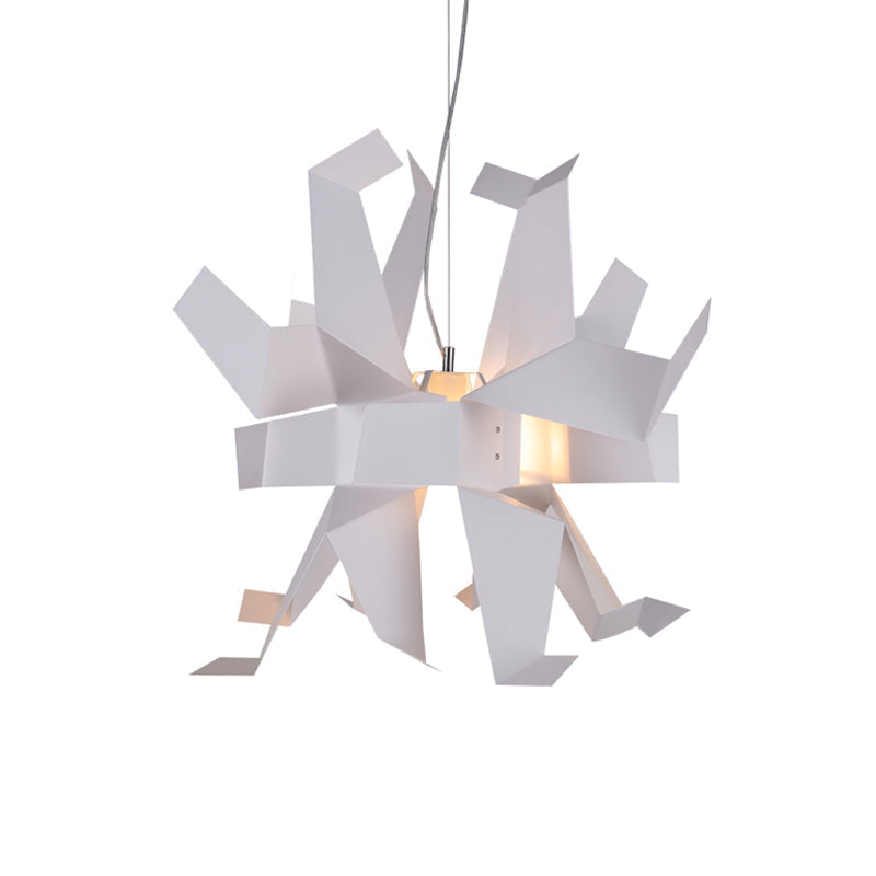Origami Bird Pendant Lamp - White/Red Art Decor Hanging Light Fixture