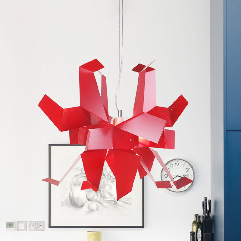 Origami Bird Pendant Lamp - White/Red Art Decor Hanging Light Fixture Red