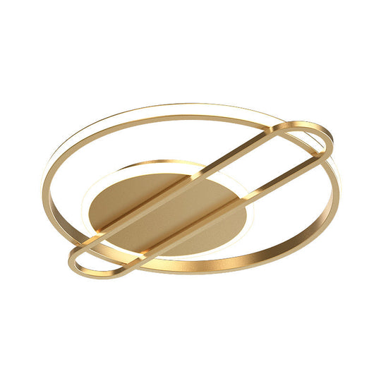 Modernist Circle Thin Flush Mount Led Ceiling Light Fixture - Black/Gold/White 16.5’/20.5’ Wide