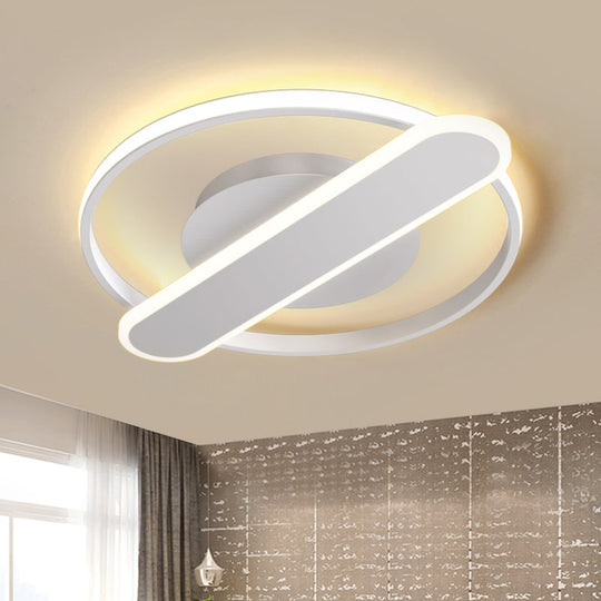 Modern Acrylic Led Ceiling Lamp - Black/White/Gold Flush Mount 16.5’/20.5’ Width White / 16.5’
