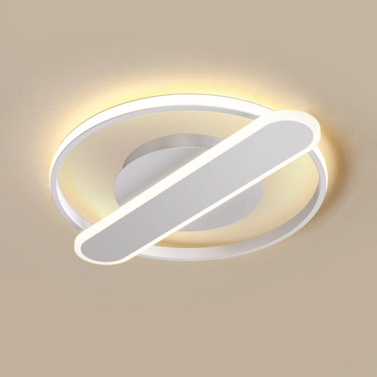 Modern Acrylic Led Ceiling Lamp - Black/White/Gold Flush Mount 16.5’/20.5’ Width