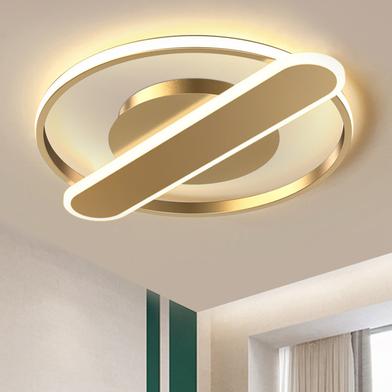 Modern Acrylic Led Ceiling Lamp - Black/White/Gold Flush Mount 16.5’/20.5’ Width Gold / 16.5’