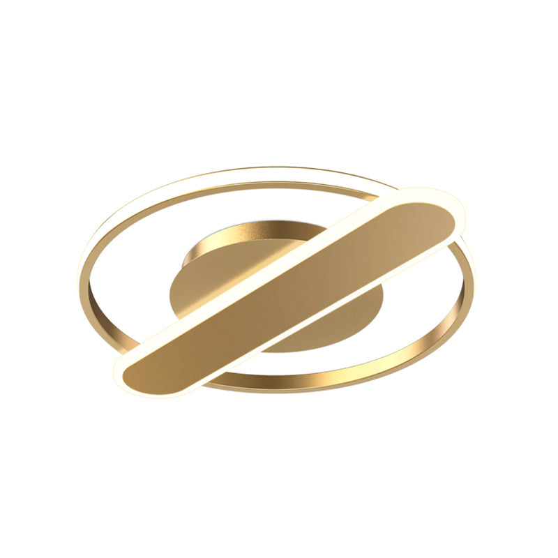 Modern Acrylic Led Ceiling Lamp - Black/White/Gold Flush Mount 16.5’/20.5’ Width