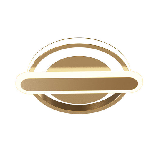 Modern Metal Black/White/Gold Led Ceiling Flushmount For Corridor - Small Circle & Oval Design