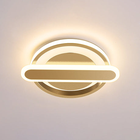 Modern Metal Black/White/Gold Led Ceiling Flushmount For Corridor - Small Circle & Oval Design