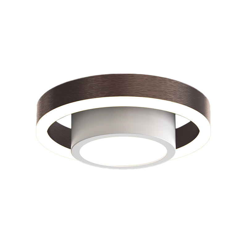 Small Acrylic Ceiling Flush Nordic Led Mount Lighting - Dual Hoop Design Black/Coffee/Gold Ideal