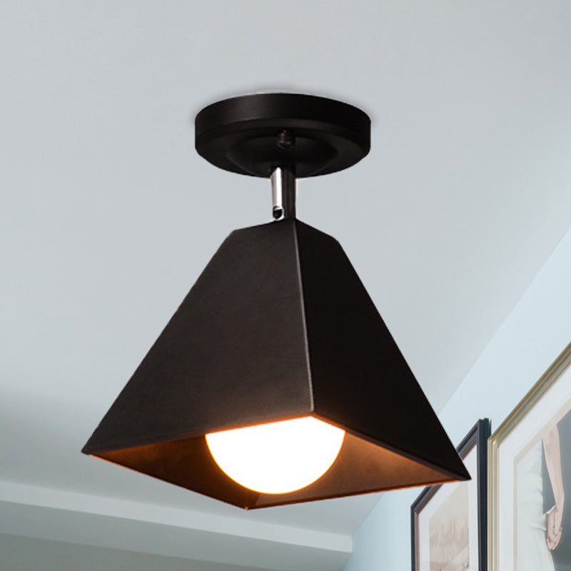 Iron Swivel Shade Ceiling Lamp - Industrial Style Semi - Flush Mount In Black/White (1/2/3 - Head