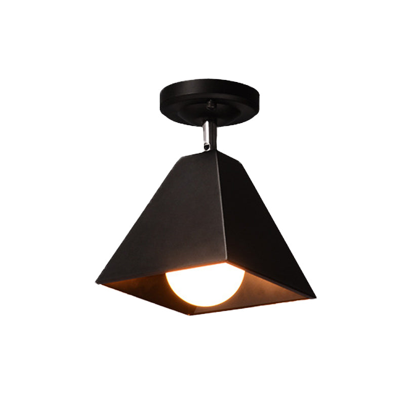 Iron Swivel Shade Ceiling Lamp - Industrial Style Semi - Flush Mount In Black/White (1/2/3 - Head