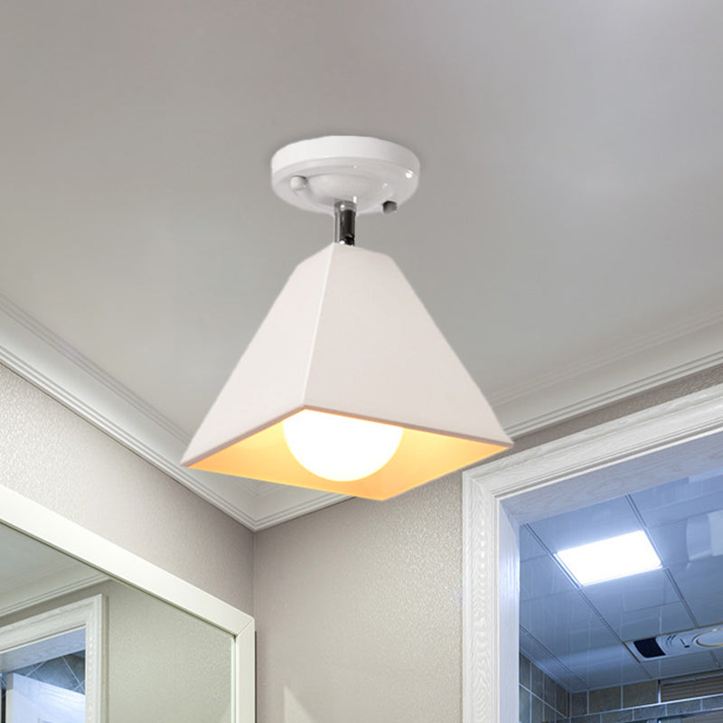 Iron Swivel Shade Ceiling Lamp - Industrial Style Semi - Flush Mount In Black/White (1/2/3 - Head