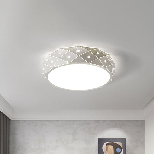 Nordic White Led Acrylic Ceiling Flush Mount Light Fixture - Laser Cut Rounded 18’/21.5’ Wide