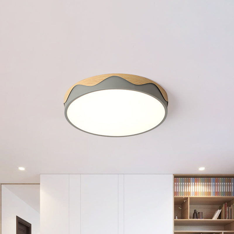 Macaron Acrylic Close To Ceiling Light - Rounded Thin Design 16.5/20.5 Wide Led Flush Mount Stylish