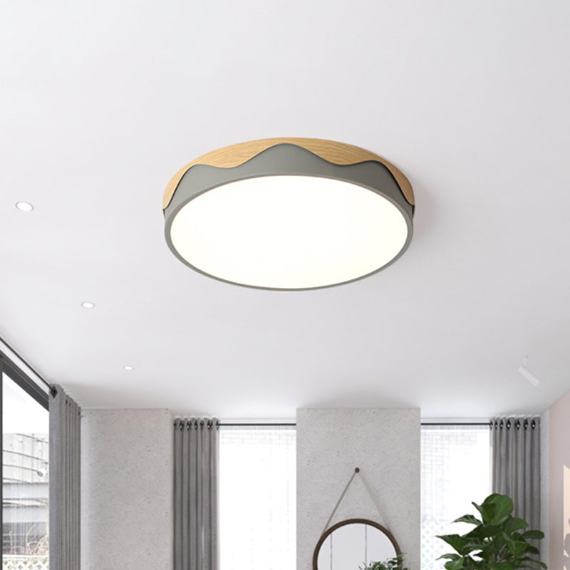 Macaron Acrylic Close To Ceiling Light - Rounded Thin Design 16.5/20.5 Wide Led Flush Mount Stylish