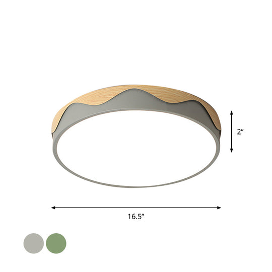 Macaron Acrylic Close To Ceiling Light - Rounded Thin Design 16.5’/20.5’ Wide Led Flush Mount