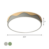 Macaron Acrylic Close To Ceiling Light - Rounded Thin Design 16.5/20.5 Wide Led Flush Mount Stylish
