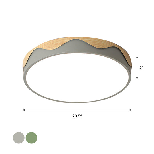 Macaron Acrylic Close To Ceiling Light - Rounded Thin Design 16.5/20.5 Wide Led Flush Mount Stylish