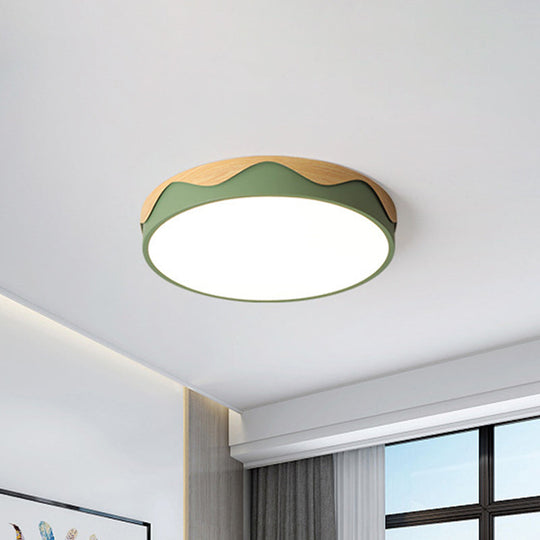 Macaron Acrylic Close To Ceiling Light - Rounded Thin Design 16.5/20.5 Wide Led Flush Mount Stylish