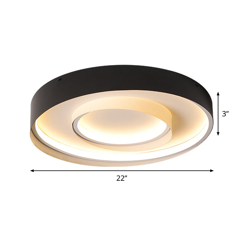 Minimalist 2 - Circle Led Hotel Flush Mount Light - 18/22 Inch Diameter Warm/White