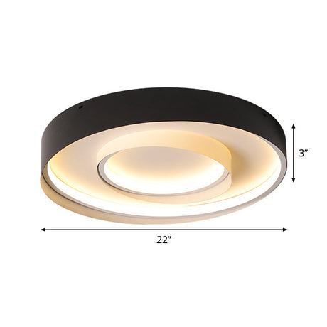 Minimalist 2 - Circle Led Hotel Flush Mount Light - 18/22 Inch Diameter Warm/White